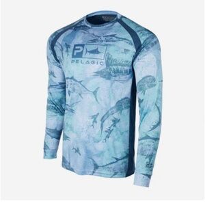 Pelagic Men's Vaportek open seas fishing shirt size large